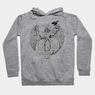 feminine spirit with candle and raven Hoodie